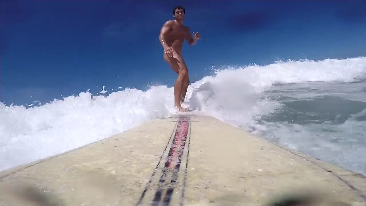 Hot straight guy surfing naked