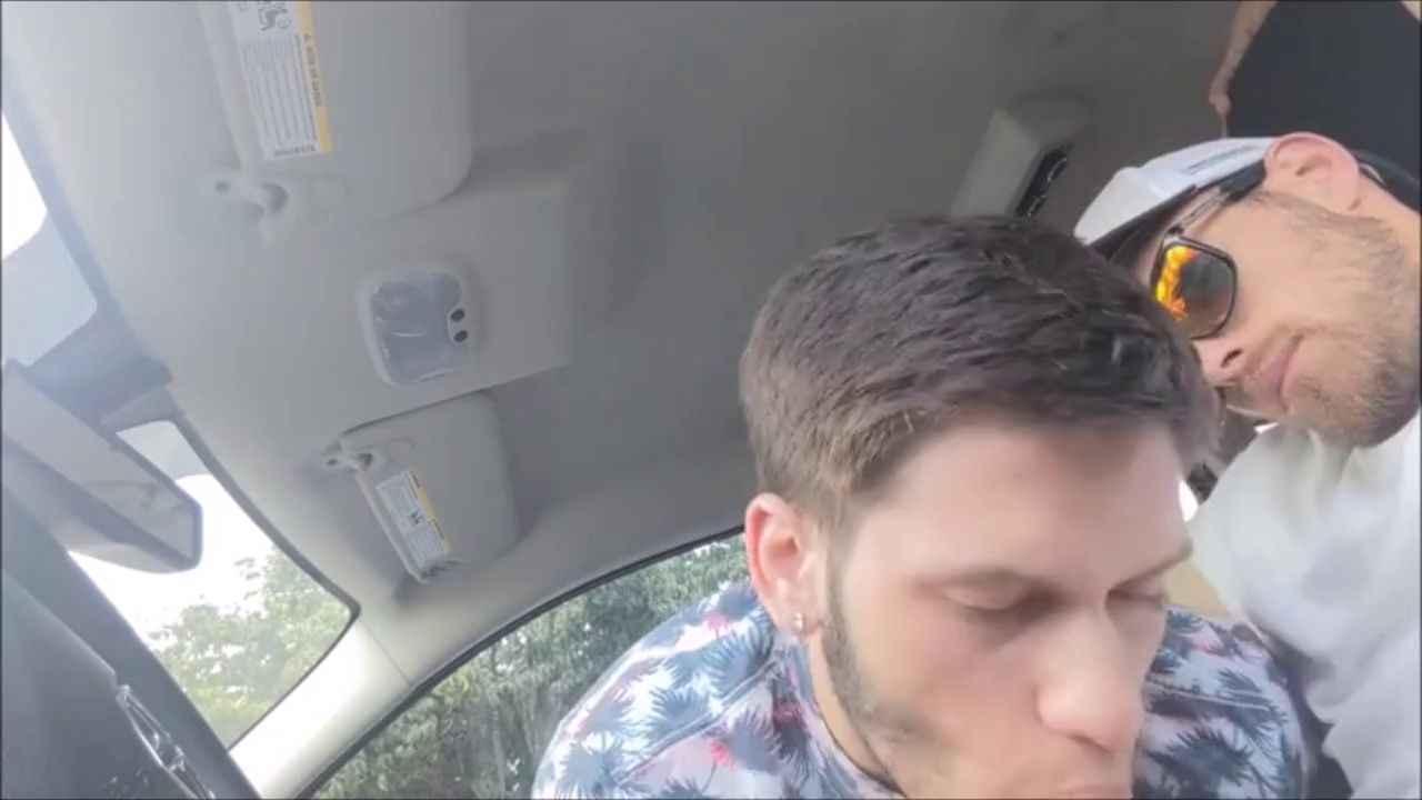 Hot surfer guy car blowjob