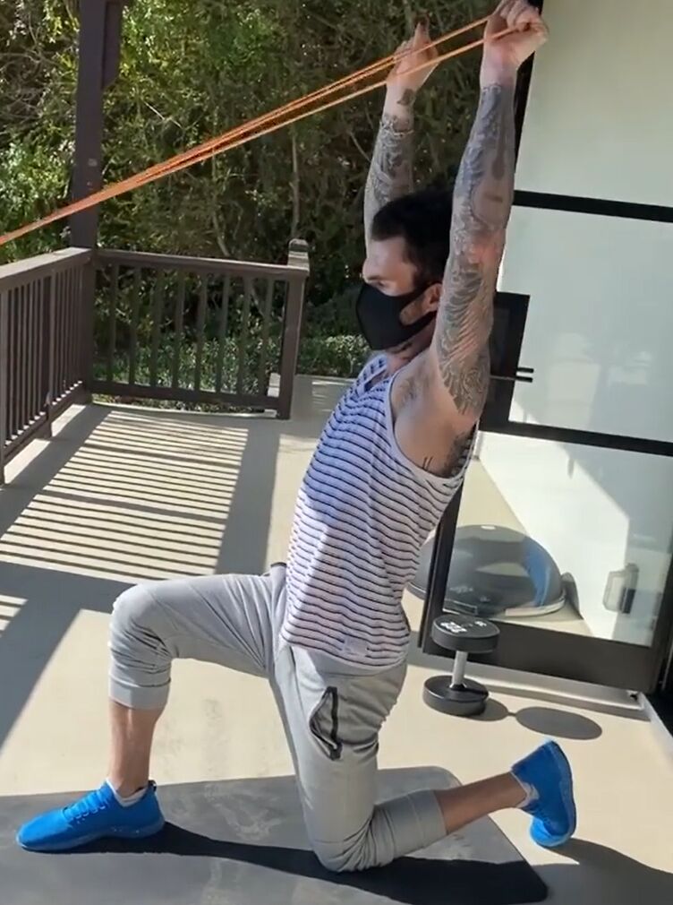 Adam Levine workout videos from IG